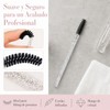 Cepillo Cejas Negro,Desechables Cepillos Pestañas Kit (100PCS) Doble uso para