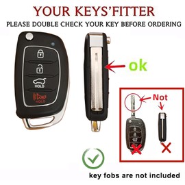 TAPAYICA for Hyundai Key Fob Shell Smart Key Fob Cover with Keychain Fit for Hyundai Santa Fe Sport Sonata Tucson (Pink-Gold)