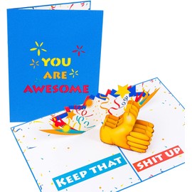 PopLife Funny You Are Awesome 3D Pop Up Card - Valentine's Day Card, Just Bec...