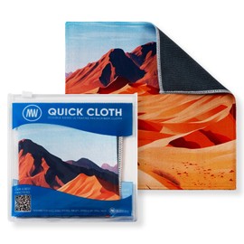 Quick Cloth Microfiber Glasses Cleaning Cloths – 8x8, Desert, 1 Pack with Case | Double-Sided Lens Cleaner for Eyeglasses, Camera, Screens & Glass | Reusable Microfiber Glass Polishing Cloths