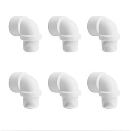 SJZBIN 6PCS White 90 degree Street Elbow Coupling PVC Male Thread to Female Thread for PVC PIPE Pressure Fittings Female to male Elbow Adapter for PVC PIPE Connector