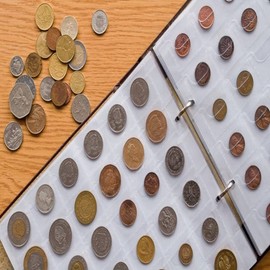 Plastific 240 Coin Album Penny Money Storage Book Case Folder Holder Collection Coin Collection Album Pockets Coin Storage Album Coin Holders for Coin Collectors (Red)