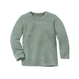 Disana Honeycomb Knit Jumper, Lightweight Jumper for Spring and Summer, 100% Organic Merino Wool GOTS, IVN Best, Toddler, Child, Unisex, Made in Germany, jade
