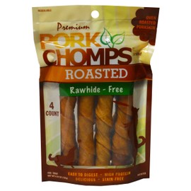 Premium Pork Chomps Roasted Twistz, Large 4Ct