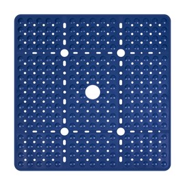 Reetual XL Shower Mat Non Slip - 27x27 Bath Mat for Shower Stall or Large Bathtub Mat with 240 Powerful Suction Cups and Drain Holes. Black Shower Mats for Bathroom