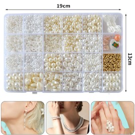 White Beads Set, Bracelets Make Yourself Beads for Threading, White Beads for Bracelets, Bracelet Set, Make Yourself Gifts for Girls, Bracelets, Charm Kit for DIY Bracelet, Jewellery Making