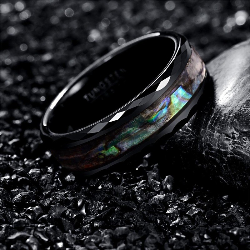 Vakki Ring, Wedding Ring, Laser Engraved, Wide 0.3-inch (8-mm) Wedding