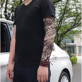 1 Pieza de Tatuaje Temporal, Mangas de Impresi¨®n de Protecci¨®n UV Calentador de Brazo Manga de Brazo de Tatuaje Falso Temporal Al Aire (TS-155)
