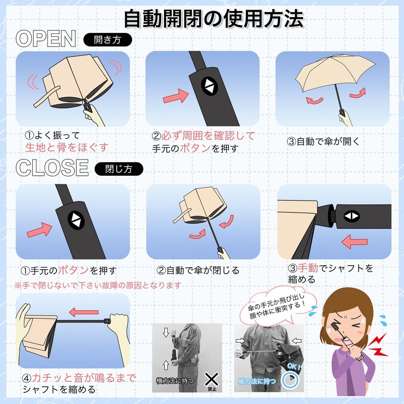 日傘 折りたたみ 超軽量 ワンタッチ 自動開閉 UVカット 傘 雨傘 コンパクト 携帯便利