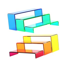 Generic Acrylic Display Riser Showcase 6Pcs Riser Display Stands for Collectibles