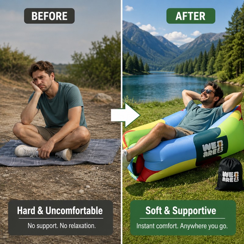 2026 Soccer Fan Inflatable Air Lounger for Outdoor Relaxation –