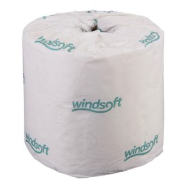 Windsoft Facial Quality Toilet Tissue, 2-Ply, Single Roll (Case of 24 Rolls)