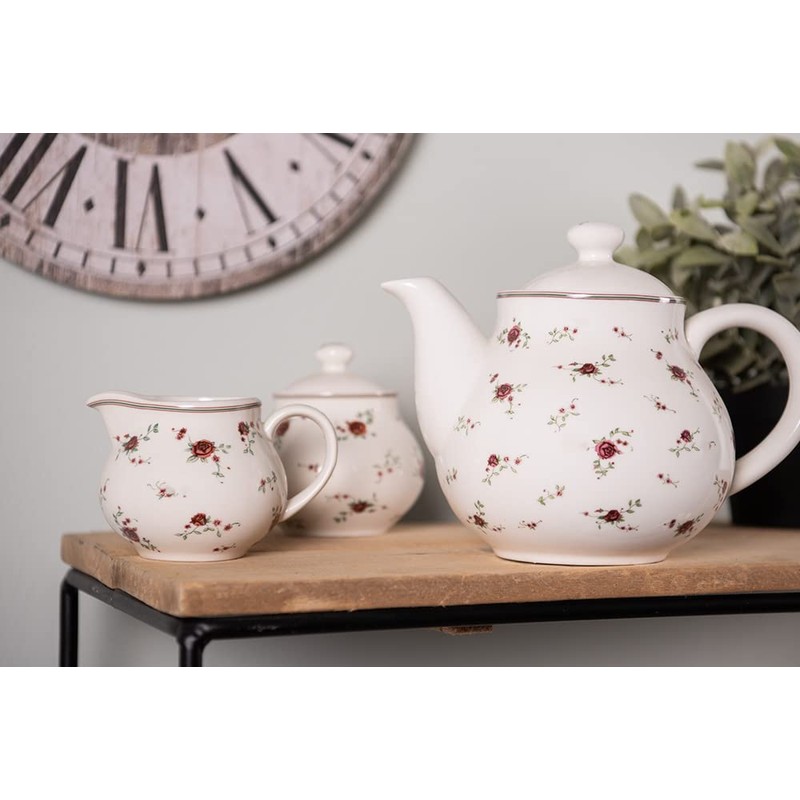 Clayre & Eef LPRTE La Petite Rose Teapot (1.2L) Approx.