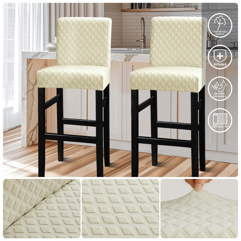 Lellen Bar Stool Covers Jacquard Pattern Bar Stool Chair Covers