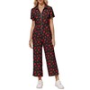 Zwurew Valentine's Day Women's Short Sleeve Jumpsuits Love Heart Graphic