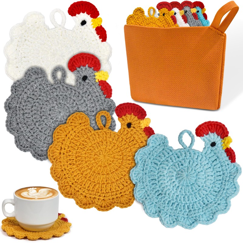 Drink Coasters, Decorative Bar Coasters, 4Pack Cute Coffee Coasters, Animal