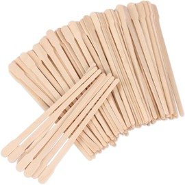 PEAKTREND 200Pcs Wooden Wax Sticks Wood Waxing Spatulas Craft Applicators Hair Removal for Body Legs Facial Eyebrow Lip Nose Brow Facial Smooth, Skin-Spa Home Usage