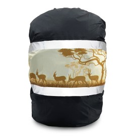 Jaegvida Backpack Cover Waterproof Backpack Rain Cover for 30L-100L Multi-Size for Hiking Camping Outdoor (Black-Gazelle, 40-50L)