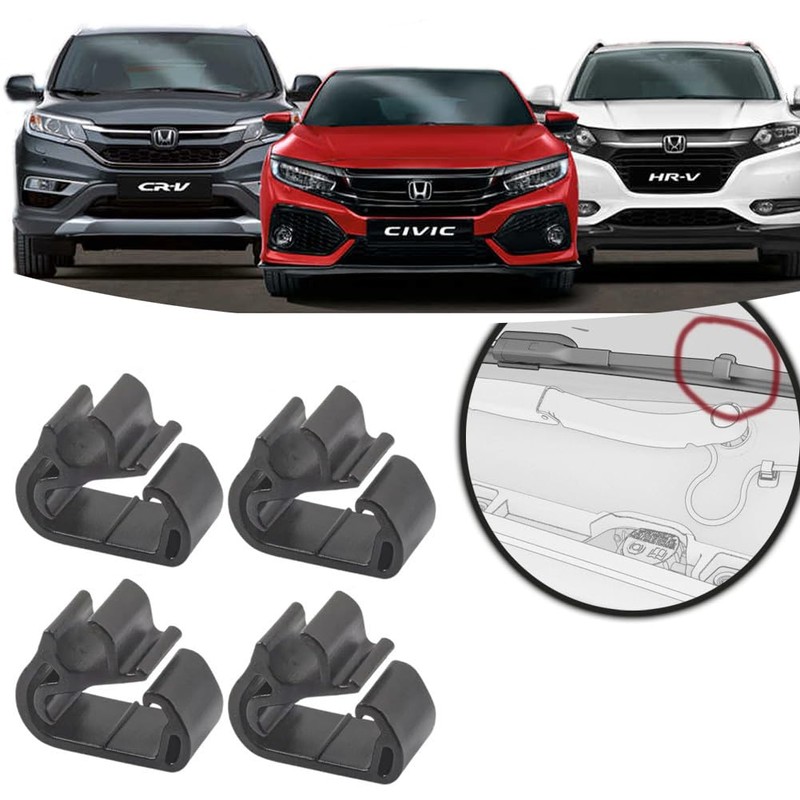 4X Front Windshield Wiper Arm Spray Nozzle Hose Clips Tube