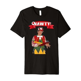 "Tally The Elf NAWTY!" "I Knew It" on Back Christmas Holiday Premium T-Shirt