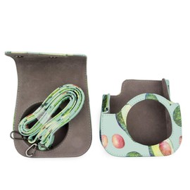 MUZIRI KINOKOO Protective Case for Fuji Instax Mini 12 11 9 8, PU Leather Protective Case Compatible with Fuji Instax Mini 12/11/9/8/7 Instant Camera - Avocado Pattern