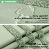 Dynamene Sage Green Fabric Shower Curtain, Tufted Chenille Striped Textured