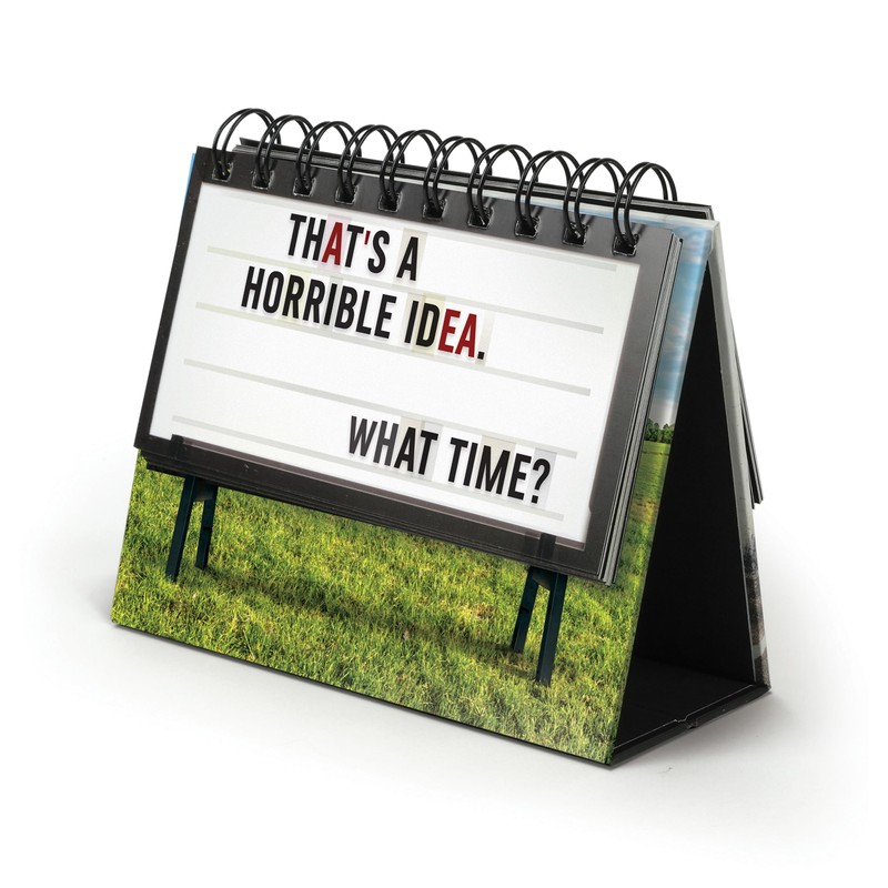 Genuine Fred Daily Marquee Desktop Flipchart, 52 Witty Signs, Fun