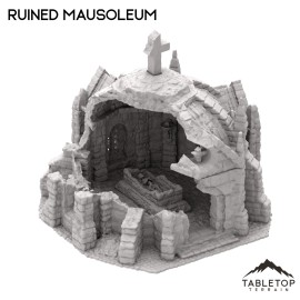 Tabletop Terrain Ruined Mausoleum - Fantasy Tabletop Terrain  - 28mm