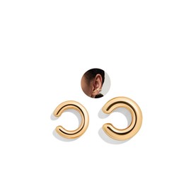 Ear Cuffs for Women, Huggie Ear Cuff,Non Pierced Ear Clips Cartilage Earring (gold)