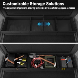 Marretoo Foldable Under Seat Storage Box for Ford F-150 2017-2025 and F-250/F-350/F-450/F-550 Super Duty | Crew Cab |FOR Ford F150 Accessories Truck bed Underseat Storage Organizer