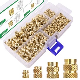 Kit de 500 piezas de insertos roscados para ajuste térmico | Tuercas moleteadas de latón M2/M3/M4/M5 | Inserto de latón para plástico y componentes de