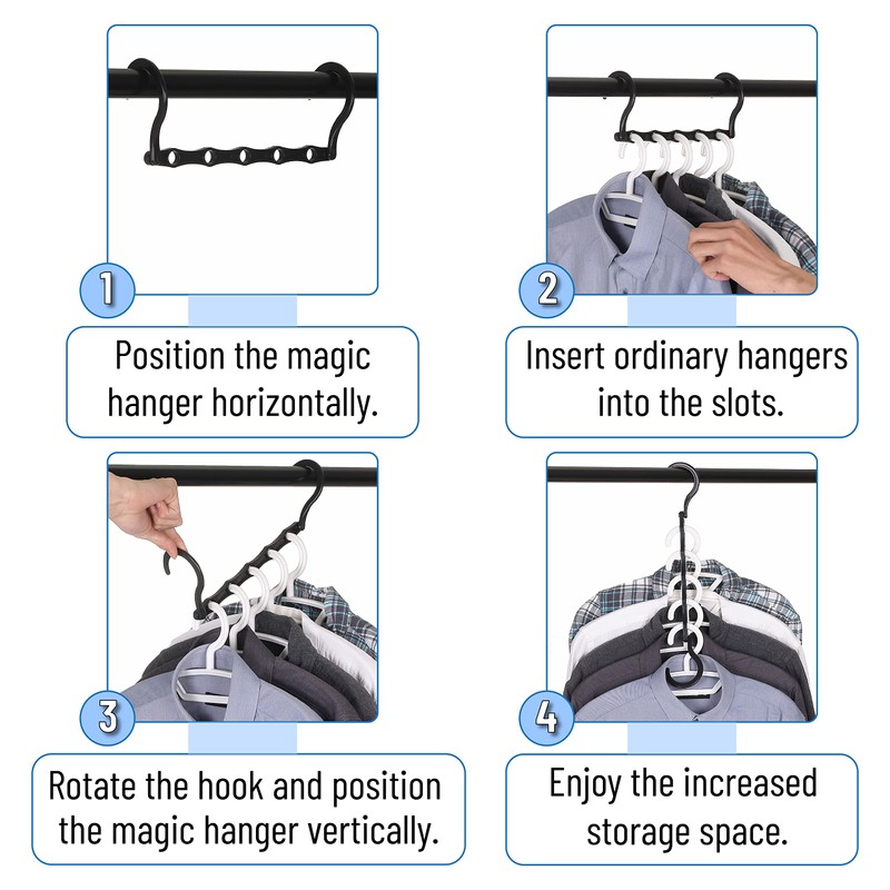 Mr. Pen- Space Saving Hangers, Black, 8 Pack, Closet Organizer
