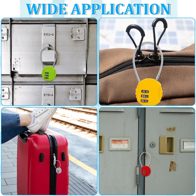 16 Pack Combination Lock, 3 Digit Outdoor Waterproof Code Padlock