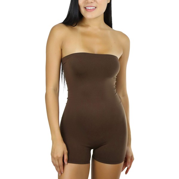 ToBeInStyle Women's Simple Seamless Romper - Deep - S/M