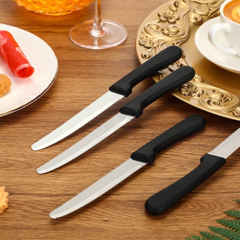Geelin 50 Pieces 8.5 Inch Rounded Serrated Blade Steak Knives