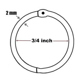 BENLIUDH Binder Rings, 100 Pack Book Rings Metal Rings 1 Inch Ring Clips - Rings for Book Binder Key Rings Office and School (Black,1inch)