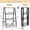 VANEME 6‑Bottle Foldable Stackable Metal Wine Rack with Wooden Handle,
