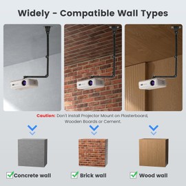 Mini Projector Ceiling Mount, Wall Mount Holder for Pico Projector, Portable Projector and Any Projector with 1/4''-20 Female Screw Interface.