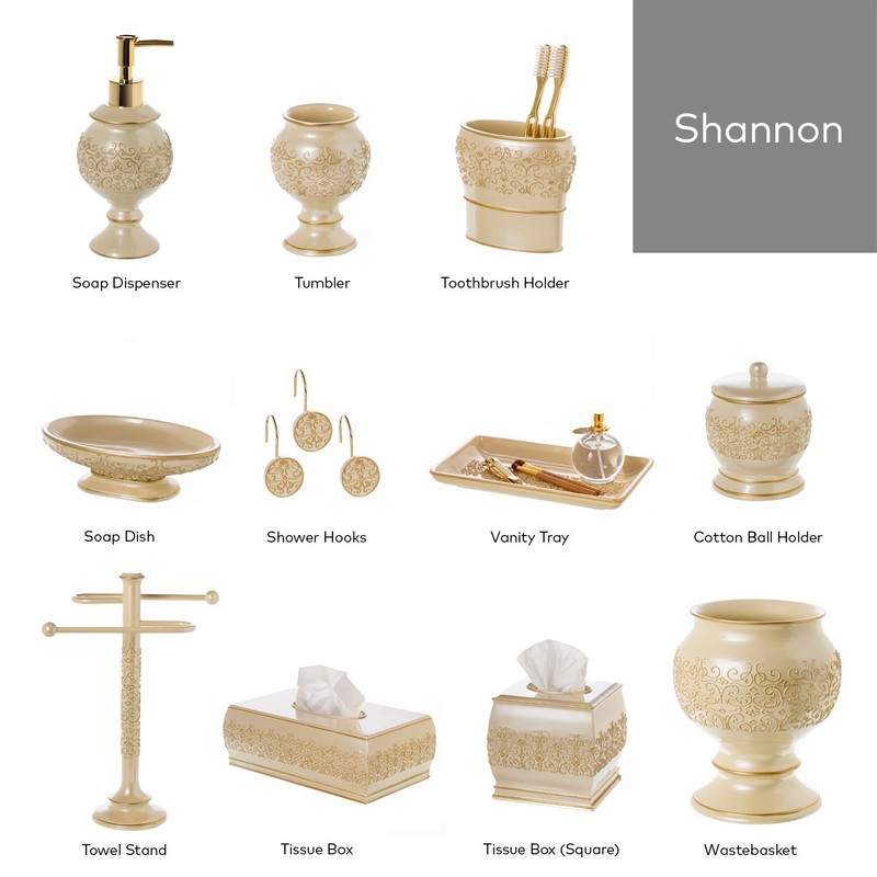 Creative Scents Shannon Decorative Shower Curtain Hooks Gold - Set