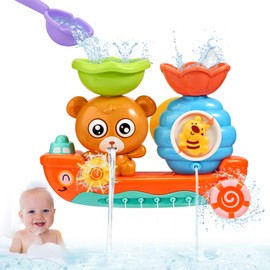 Bath Toy Baby from 1 2 3 Years, Bath Toy, Bear and Bee Water Toy Children with Cup, Bath Animals Bath Toy from 1 Year, Children's Bath Fun Gift for Boys Girls Birthday