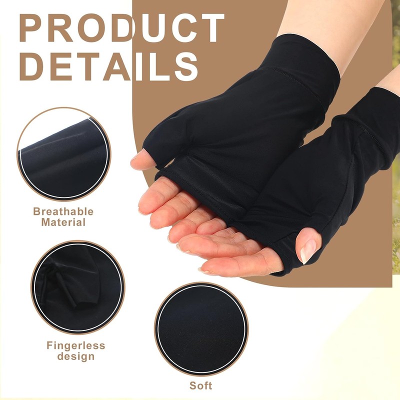 Chicingyou 3 Pairs Elderly Skin Thin Protector Gloves Tone Fingerless