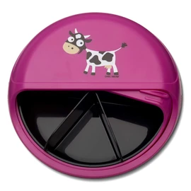 Carl Oscar BentoDISC | Customisable with Name | Rotating Lunch Box | 5 Fixed Compartments | Lunch Box, Snack Box | for KiGa, School, Excursion, Car (Pink (without Name))