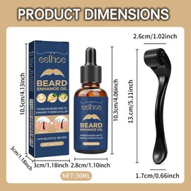 Beard Growth Kit, Beard Growth Set with Beard Roller, Beard Growth Serum Oil/Beard Roller, Beard Growth Kit, Stimulates Moustache and Hair Growth, Gifts for Men, Father (Blue HLY)