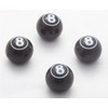 4 x Valve Caps Ball 8 Billiard Black White Black