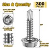 Mywish 300pcs #8×3/4" Self Tapping Screws for Metal, 410 Stainless