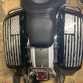 Cbcdecals - American Flag Saddle Bag Lid Decals custom made to fit 1993-2025 Model "Harley Davidson" Touring Bikes
