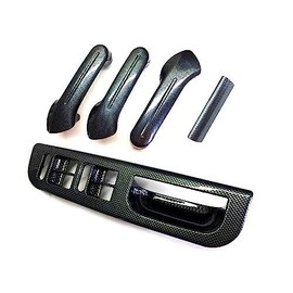 GHXSport Carbon Fiber Style Interior Door Grab Handle Cover Switch Bezel Set for VW Golf/Jetta/Bora MK4
