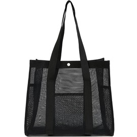 Noy Lacha Mesh Beach Tote Bag for Women, Waterproof Swim Pool Bag with Multiple Pockets, Travel Tote Bag for Beach Vacation Swimming Essentials