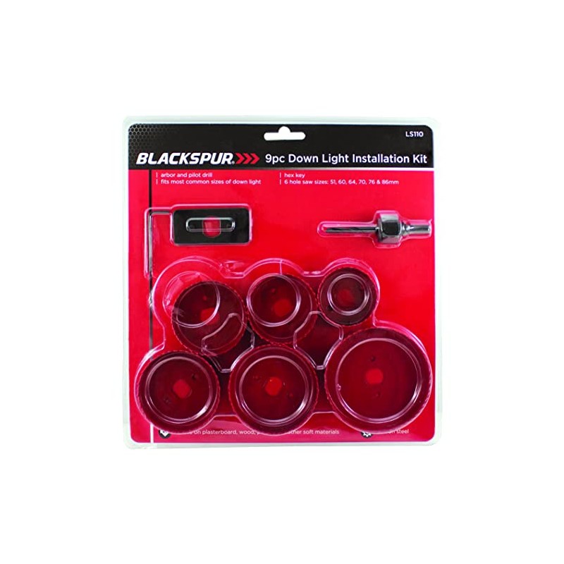 Blackspur Downlighter Instalation Holesaw Kit - 9 Pieces BB-LS110