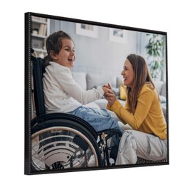 kate and Laurel Framed Canvas Wall Art, 41.5x31.5 Beaded Black, Sylvie Personal Canvas Print with Your Photos for Living Room Gallery Wall Decor | Printed and Hand Framed in The USA